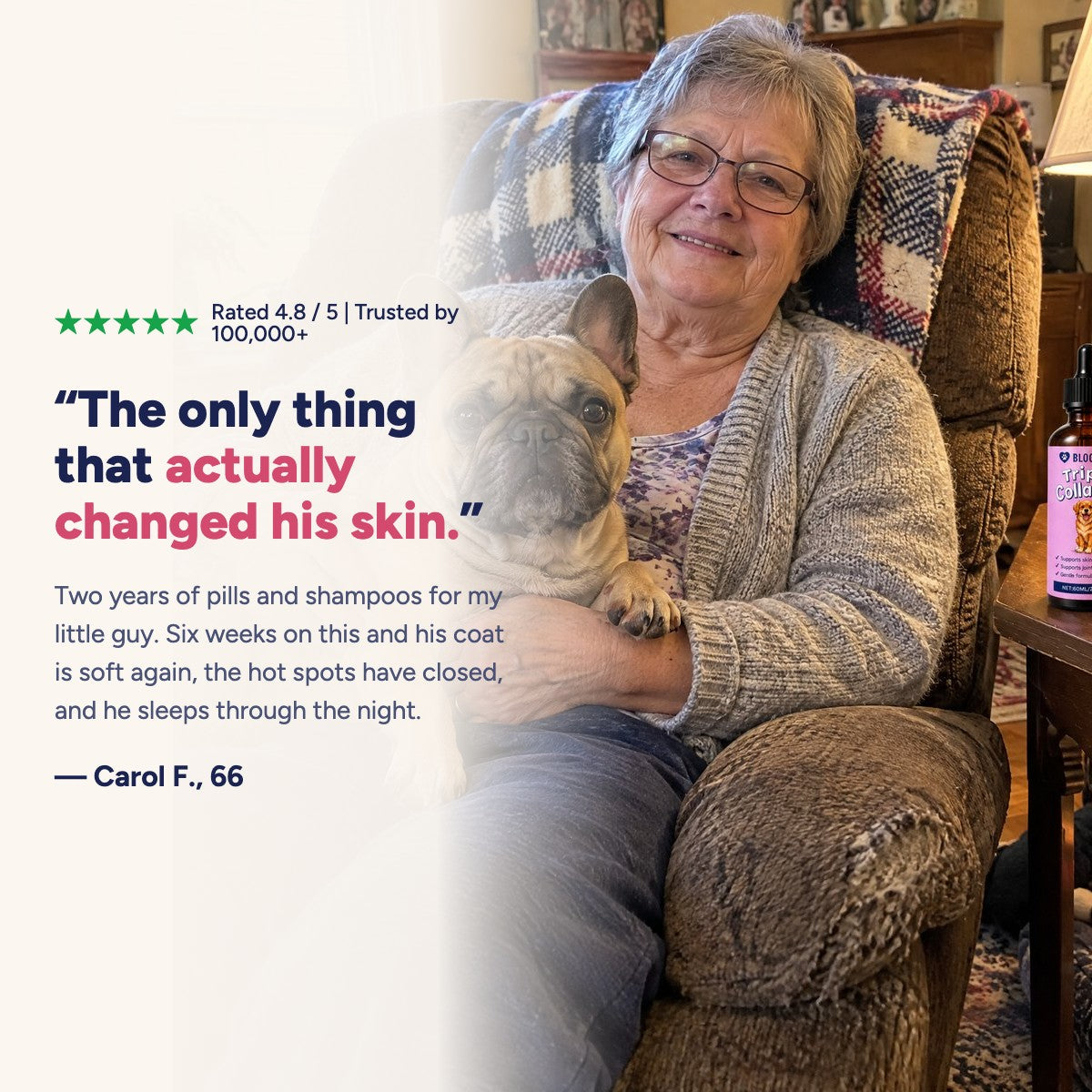 Customer review from Carol F., 66