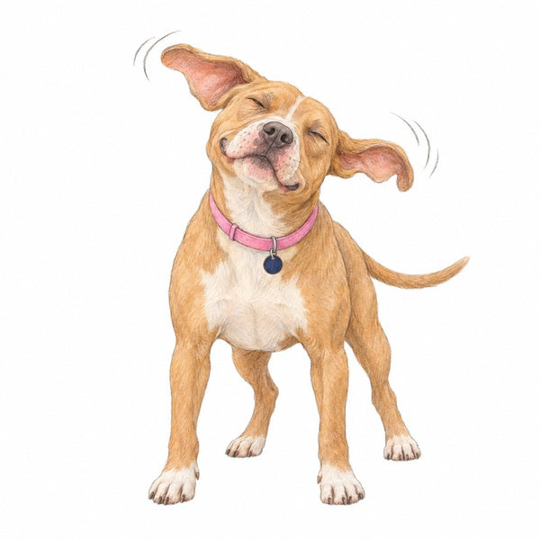 A dog shaking its head